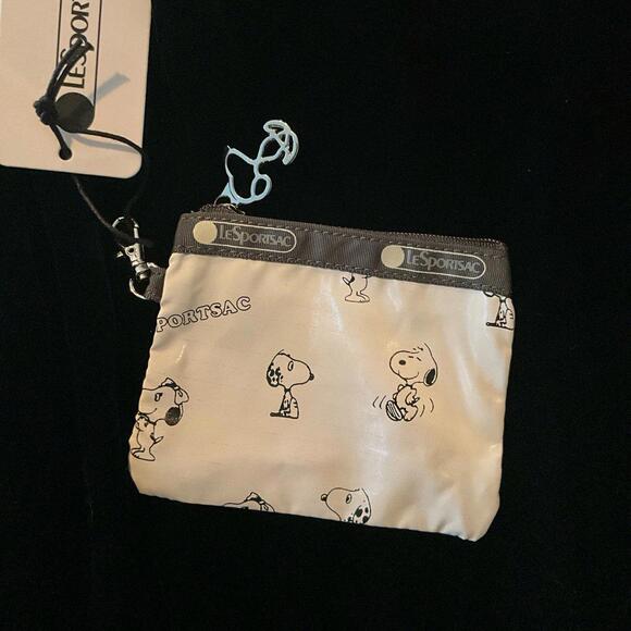 Handbags - Lesportsac White Snoopy Keychain Wallet NWT